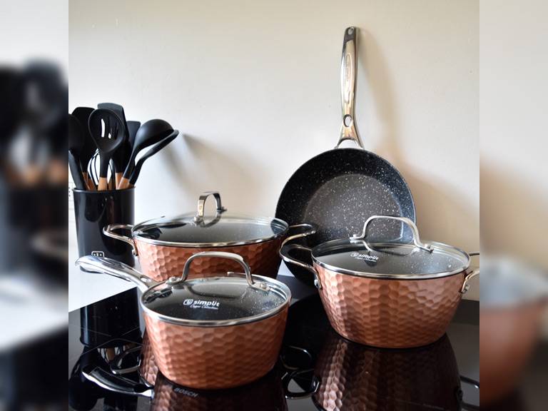 Batería de Cocina Antiadherente Copper 7 Piezas