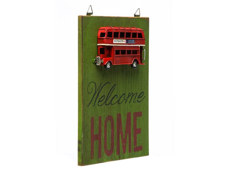 Cartel de Bienvenida con Madera y Metal
