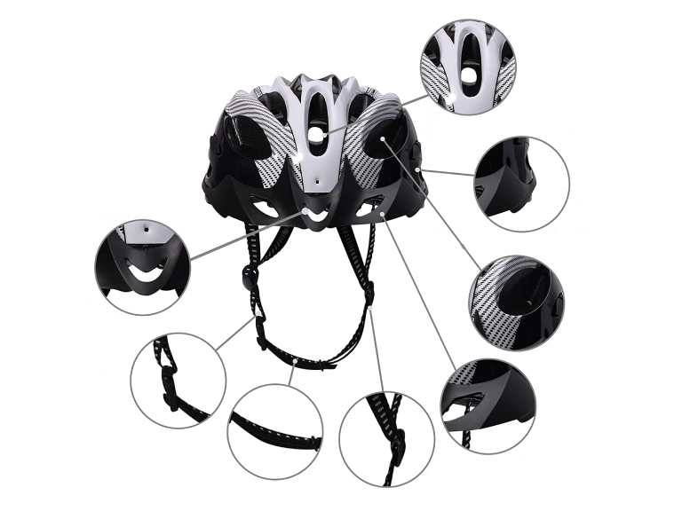 Casco Blanco Bicicleta Profesional Full Seguridad con Luz Importclick