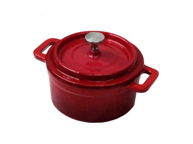 Mini Olla Hierro fundido roja 13x5 cm.