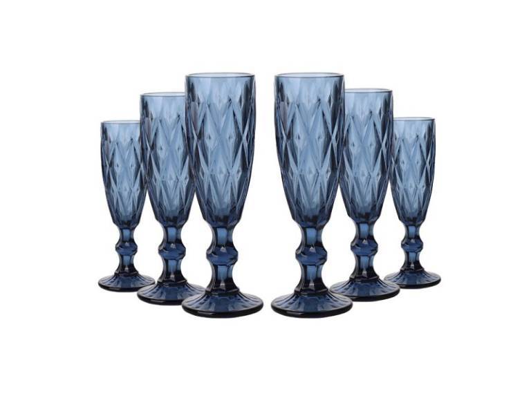 Set 6 copas champagne azul 150 ml Navy