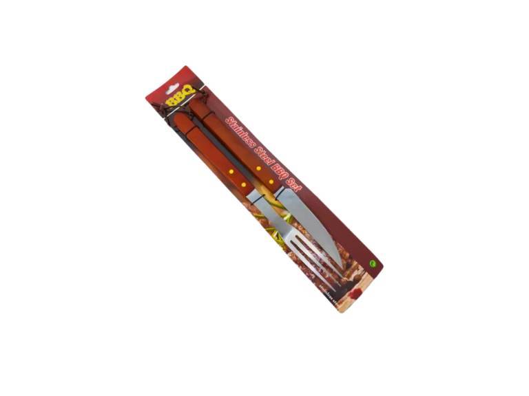 Set Asado Parrilla 2 Piezas Acero Inox. Importclick