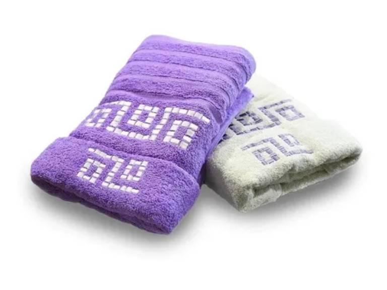 Set 4 Toallas Twins Bordada Doral Lila