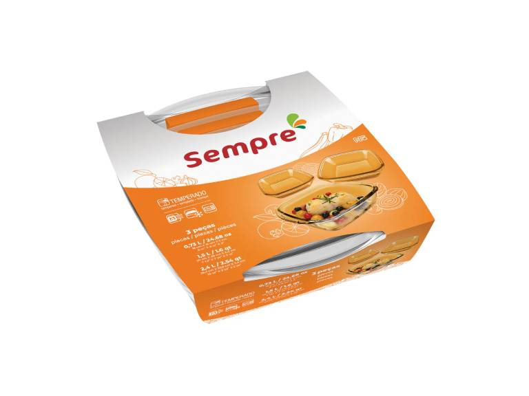 Set 3 Fuentes Rectangulares Sempre