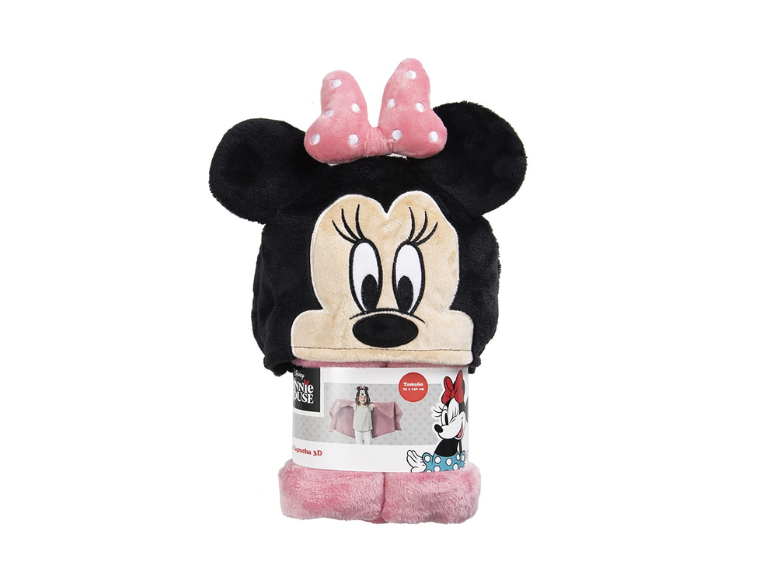 Manta Rosada con capucha Minnie 3D