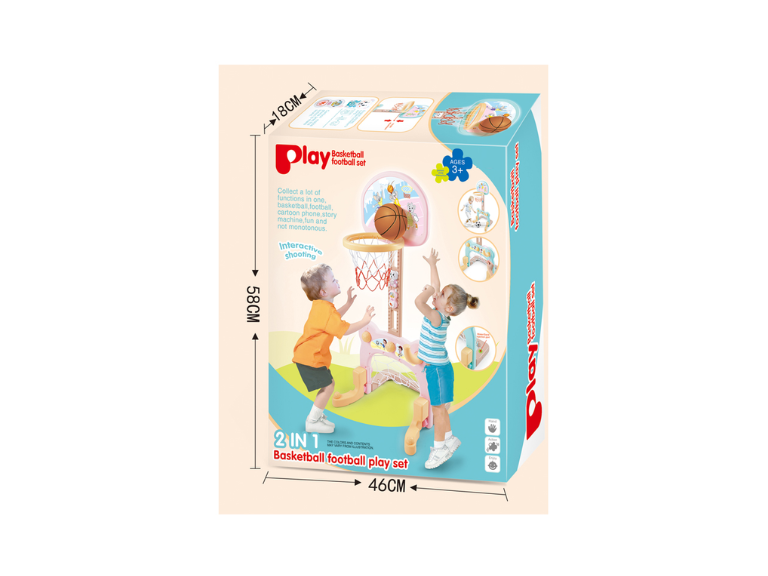 Juego 2 en 1 Infantil Canasta de Básquet y Arco de Fútbol