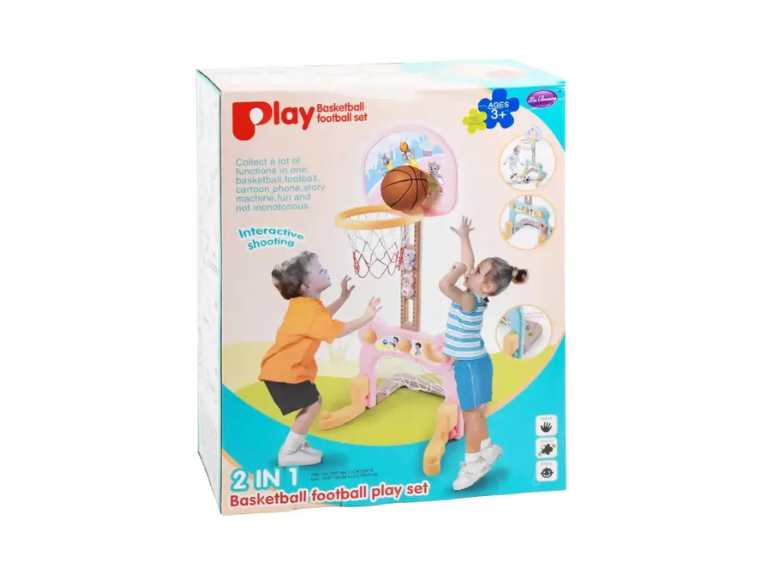 Juego 2 en 1 Infantil Canasta de Básquet y Arco de Fútbol