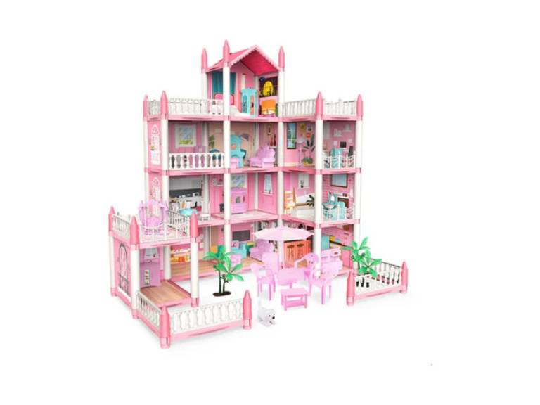 Castillo Muñecas Casa Infantil Rosa