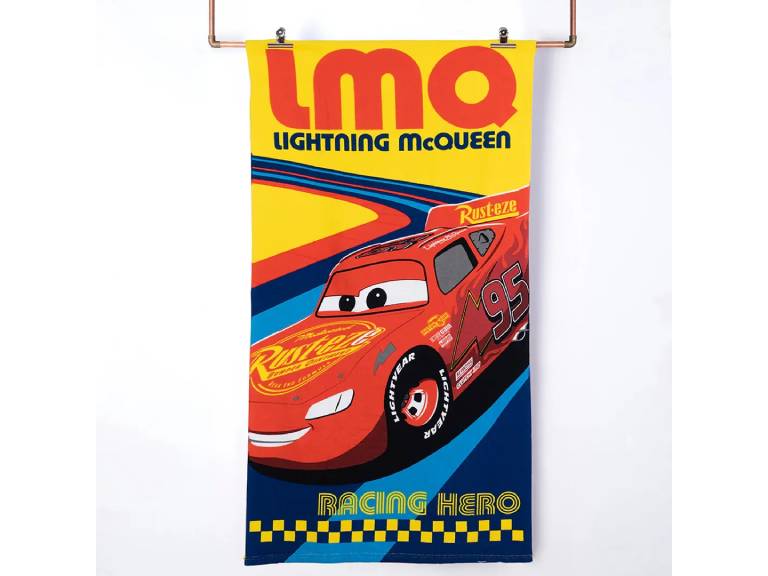 Toalla Playa con Bolso Cars Racing McQueen