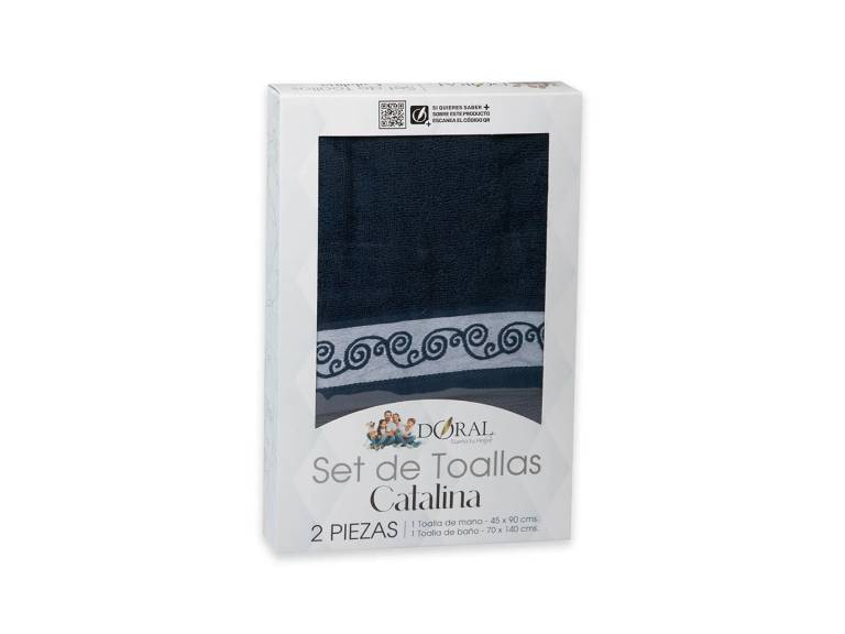 Juego de Toallas Catalina 2 Piezas Doral Azul Oscuro