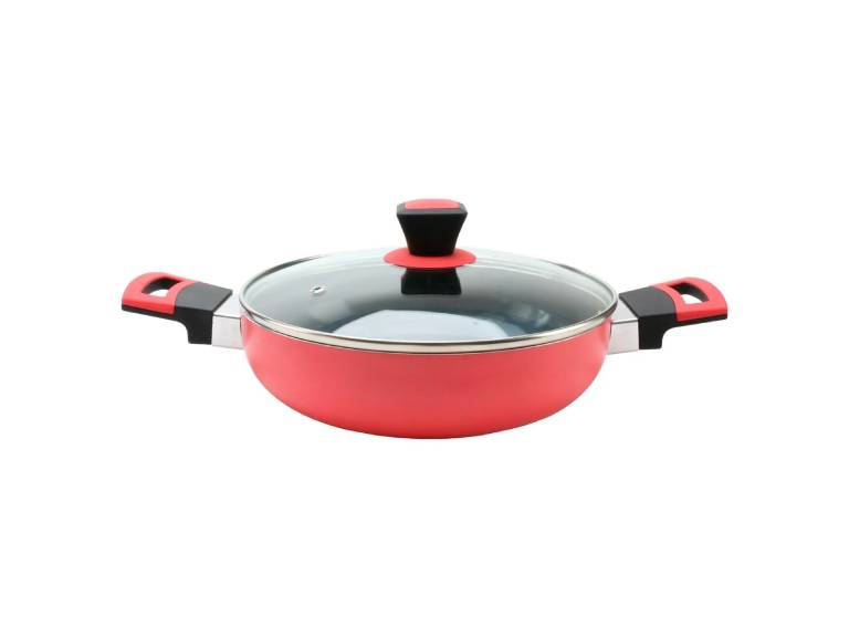 Arrocera Lombardi con Tapa de Vidrio 26 cm Roja
