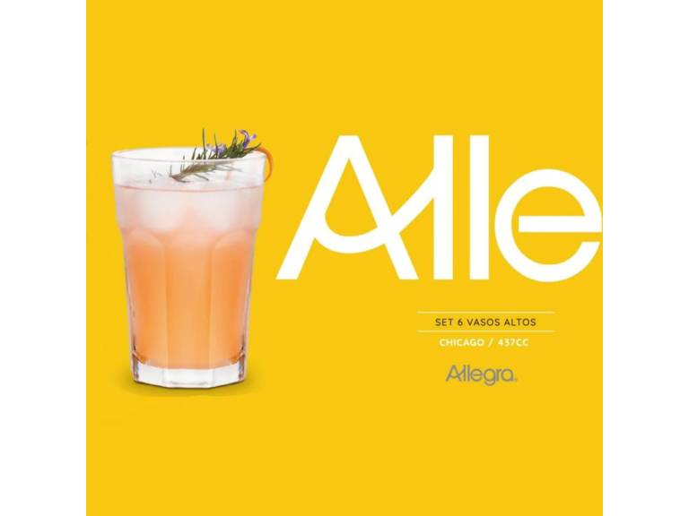 Set 6 vasos Altos de Vidrio 437cc Chicago