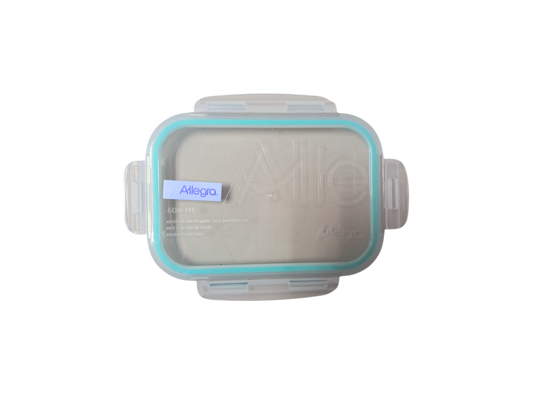 Set 3 Tupper Hermético Vidrio Alimentos 17x12x5.5 cm Celeste