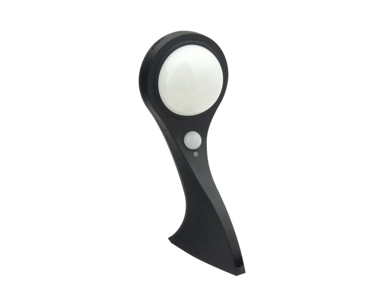 Foco Mini Solar Pared Mica Blanca Sensor Movimiento
