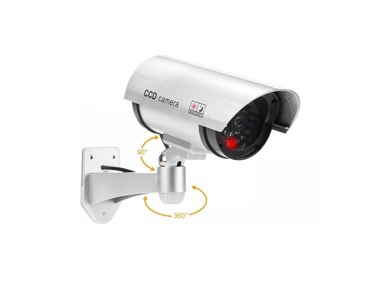 Cámara Seguridad Falsa LED Gris