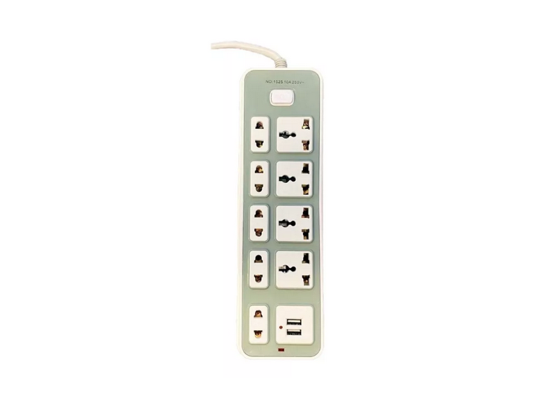 Alargador Elétrico Corriente 9 Posiciones 2 Orificios USB 5 M