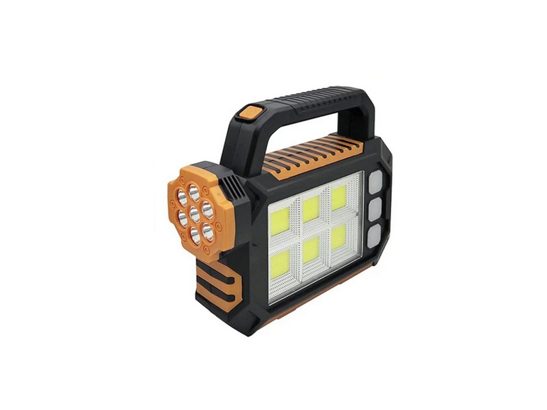 Linterna Reflector Luz Solar Portátil Carga USB Naranjo