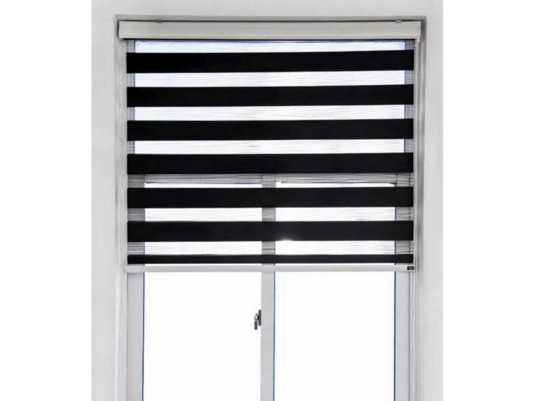 Cortina Roller Dúo Zebra Negra 200x220