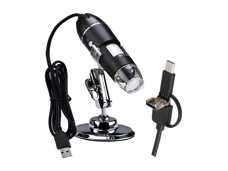 Microscopio Digital USB 1600x Cámara 8 LED PC