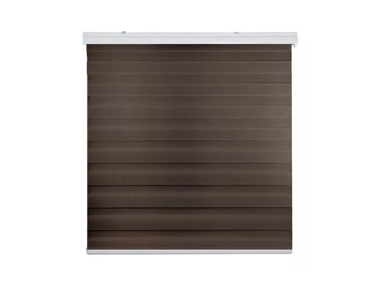 Cortina Roller Dúo Zebra Día Noche Café Oscuro 120 X 200