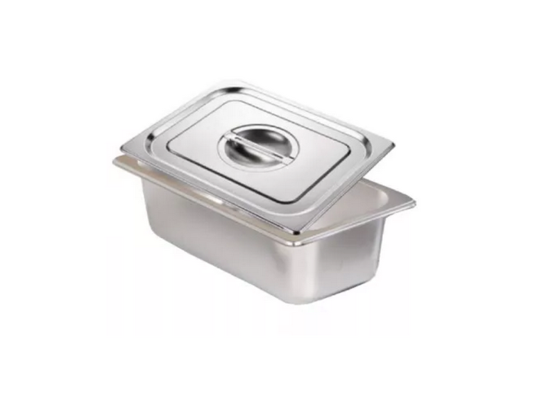 Pack 6 Depositos Gastronómico Tapa Acero 16x26
