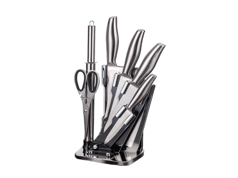 Set 7 Piezas Cuchillos Soporte Acero Inoxidable