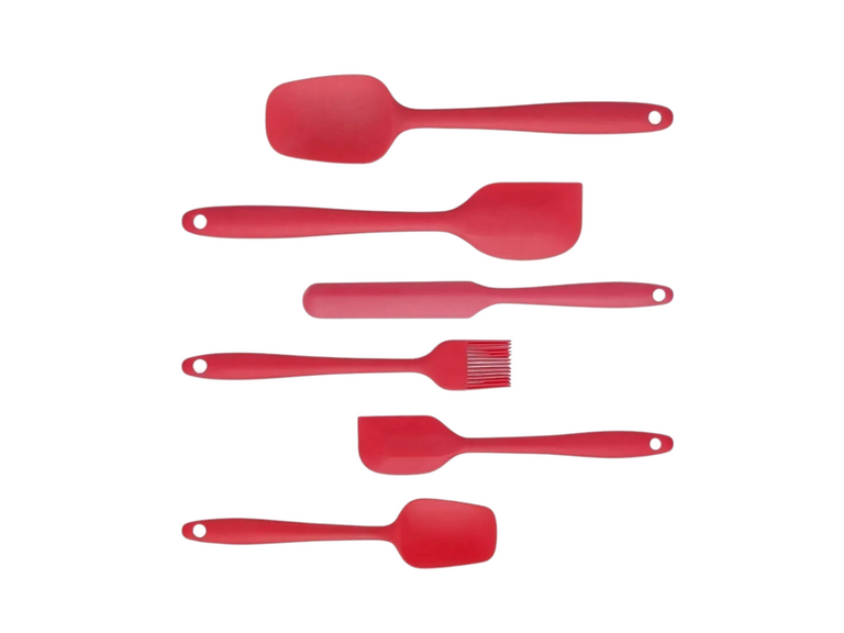 Set 6 Espátula Silicona Antiadherente Rojo